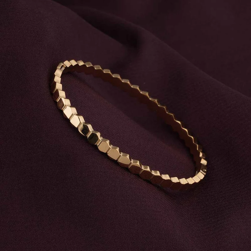 Palmonas PALMONAS 18k Gold Tone Plated Modern Mosaic Bangle Bracelet
 for Women